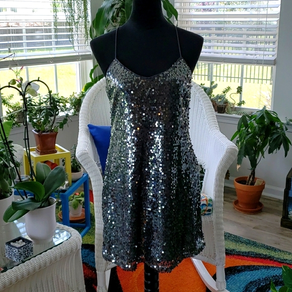 Express Dresses & Skirts - Silver Sequins Dress by Express - Sz SP